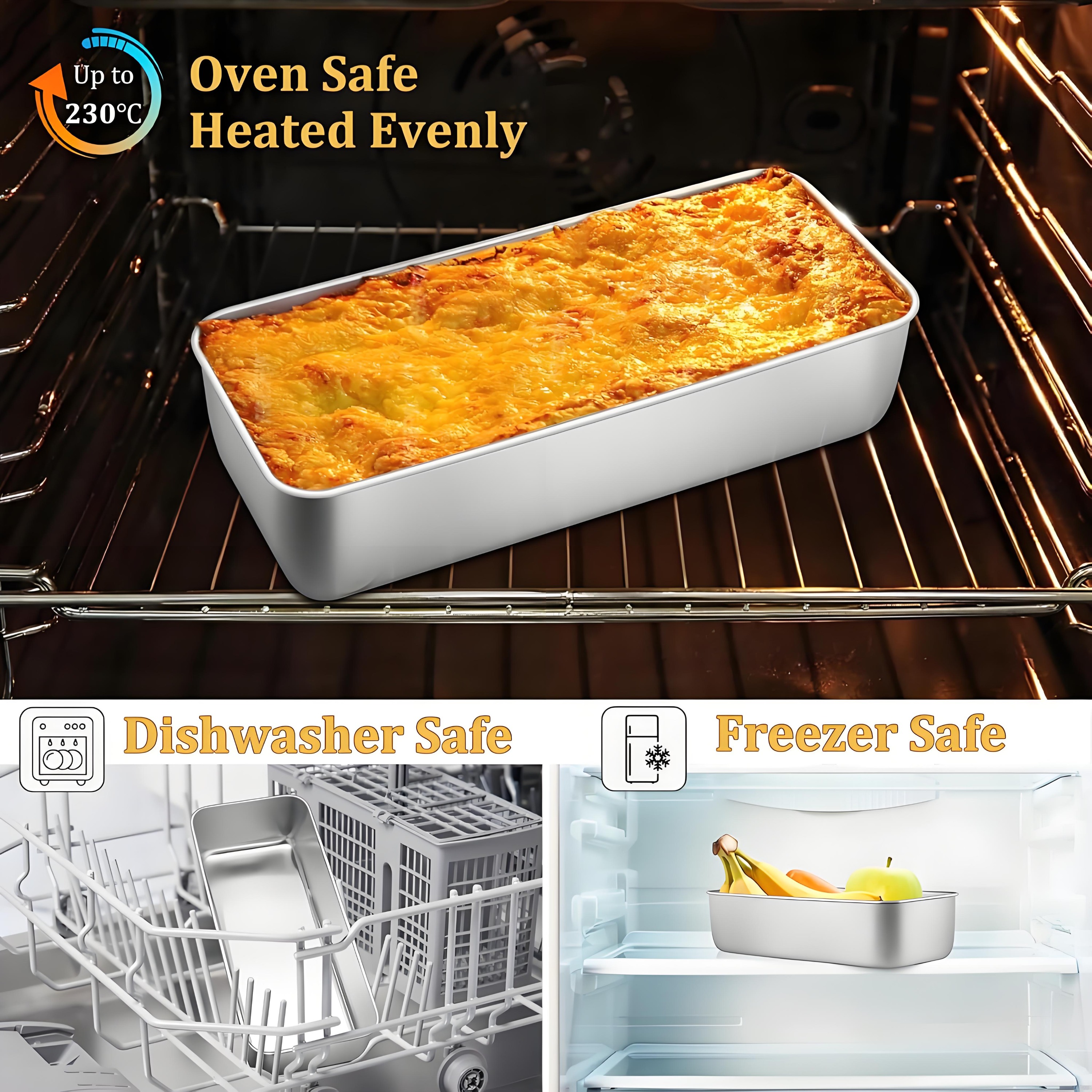 2pcs Rectangular Stainless Steel Bread Pans Set