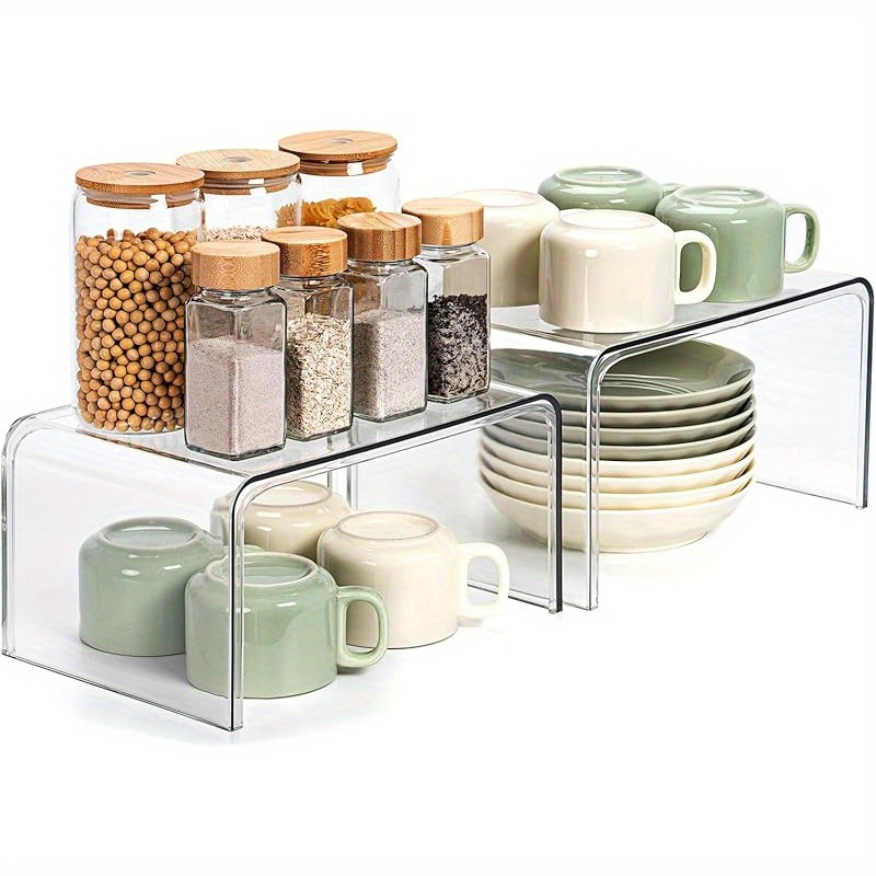 2pcs Set, Used For Kitchen Storage And Storage, Display Cabinet Rack, Room Decoration Countertop, Office Desk Storage Rack, Seasoning Sorting Cabinet