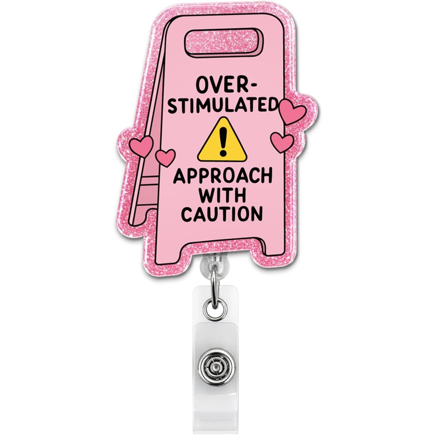 TEMU Porte-badge avec cordon 2D surstimulation et porte-carte d'identité rétractable amusant, convient comme cadeau pour les enseignants, médecins,