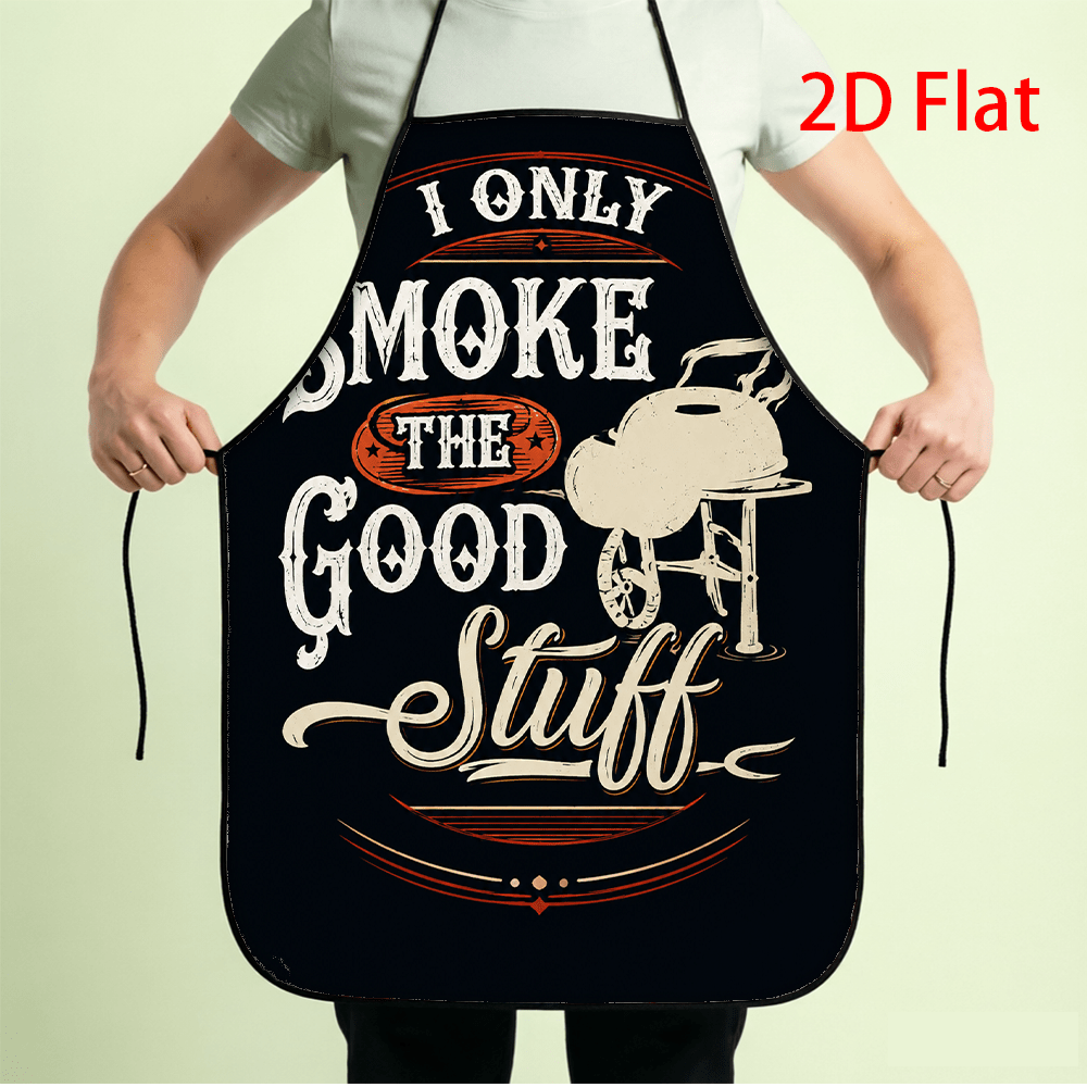 TEMU 1pc Fun Apron, Suitable For Grilling, Barbecuing, And Cooking - Vintage Nostalgic Style "i Only Smoke Stuff" Bib Apron With Adjustable Neck