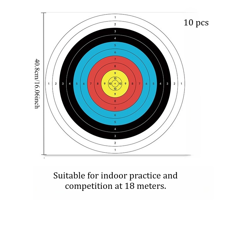 E-shop 10 Stück Vollkreis-Bogenschieß-Zielscheiben für Bogenschießen Dart-Wettbewerbe – Übungsziele für Indoor/Outdoor-Training – Verbessern Sie Ihre