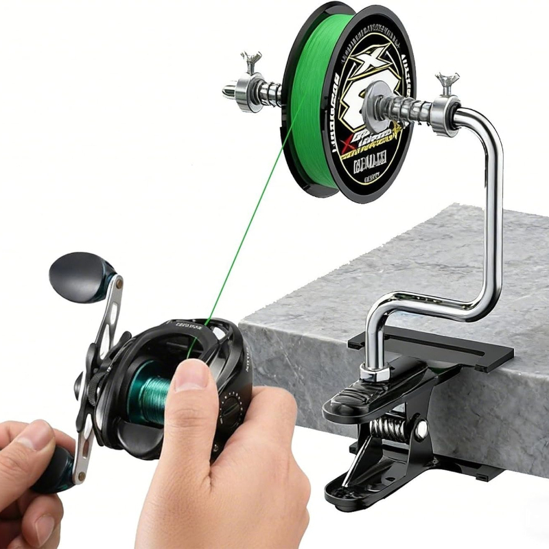 TEMU Fishing Line Spooler, Portable Reel Spooling Station For Spinning And Baitcasting Reels, Adjustable Winder Fits Multiple Spool Sizes, -free