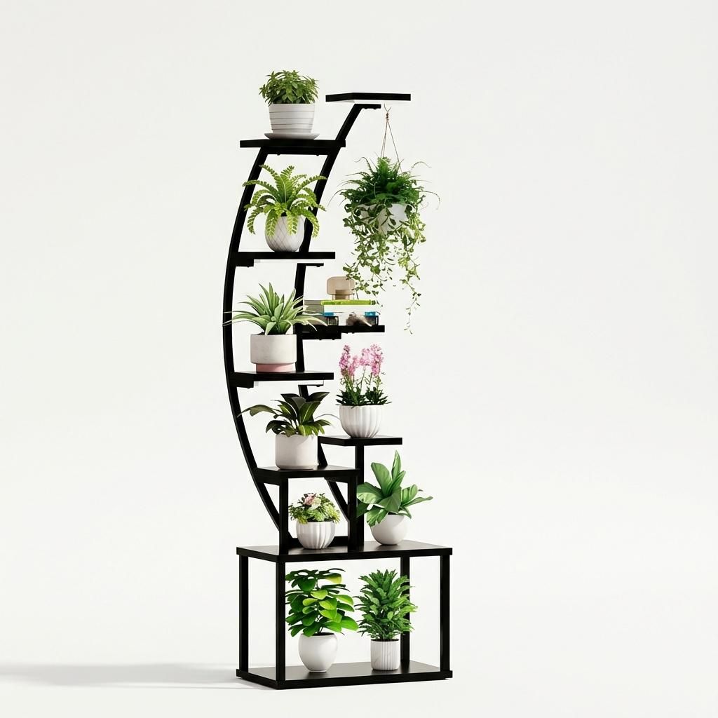 Nine-tiered Metal Shelving Unit For Indoor Plants, Perfect For Home Decoration And