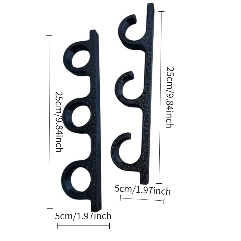 TEMU For Fishing - 2pcs Fishing Rod Holder Set, Wall-mounted Rack Holds 3 Fishing Rods