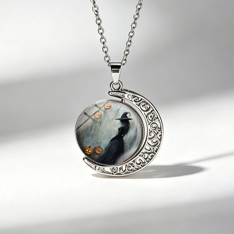 3pcs Halloween Ghost Witch Necklace & Earring Set