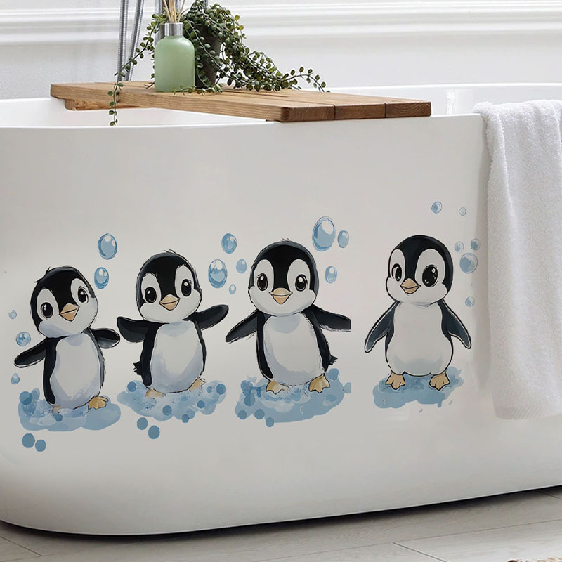Cute Penguin Wall Stickers, Decorative Living Room, Dining Room, Bathroom, Bedroom, Removable Pvc Wall Stickers