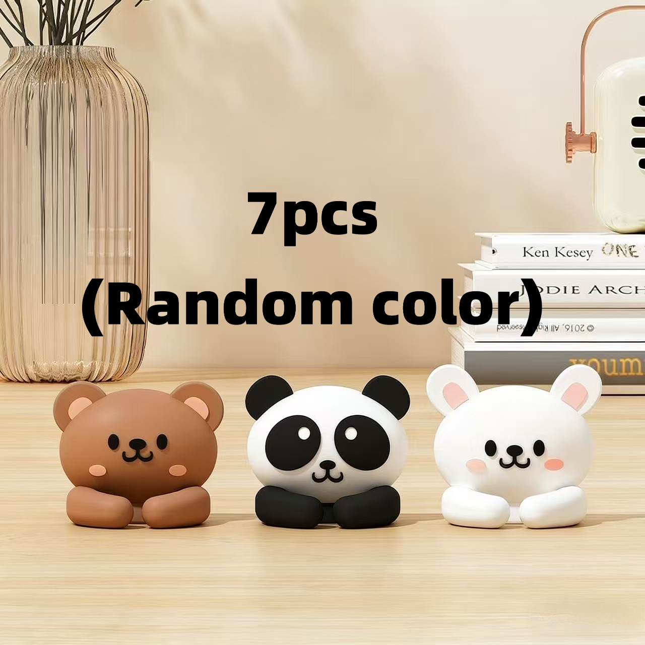 TEMU 2026 New 7 Pack Cute Desktop Multi Functional Organizer With Hooks And Clips Mouse Headphone No Nail Wire Tidy Desk Drawer Office Minimalist