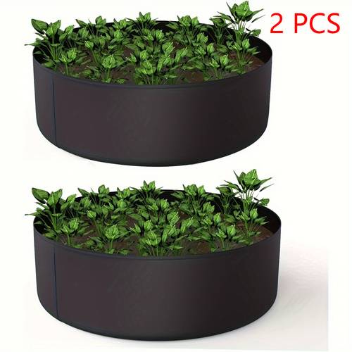 2pcs 50 gallon 157 7 grow bags large inflatable fabric planters garden felt planting bags suitable for growing vegetables and plants
