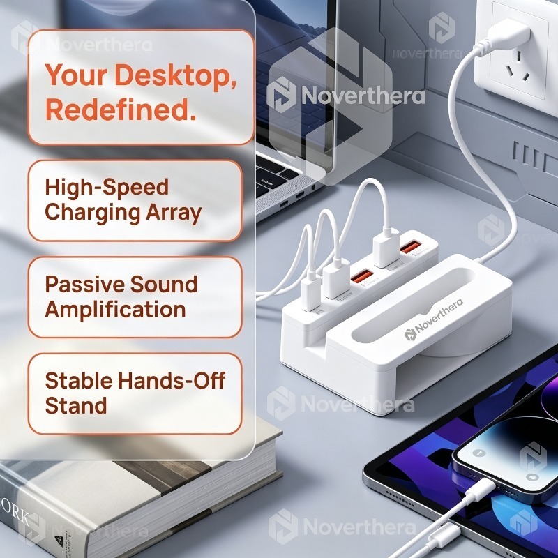 65W 5-Port USB Charging Hub with Type-C and USB-A Ports
