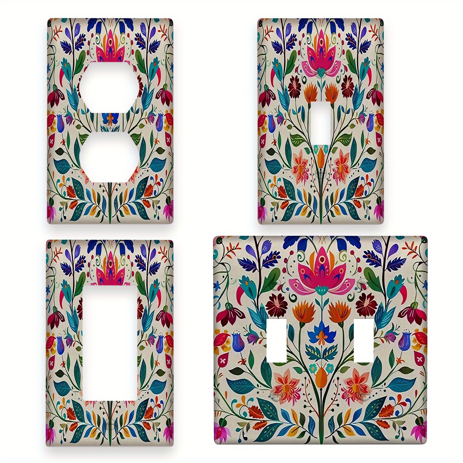 

1pc Vibrant Mexican Light Switch Plate Cover, Decorative Wall Plate, No Battery Required, Easy To Clean, Single Or Double Gang Electrical Outlet Cover For Kitchen And Bedroom