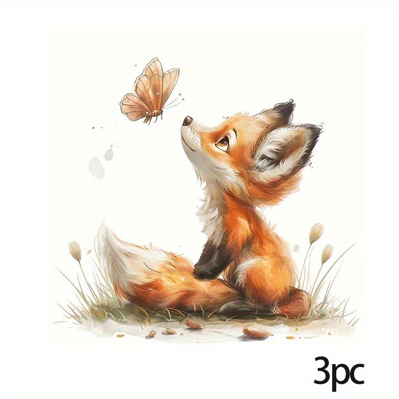 E-shop 1/3/6 Stück Fuchs Schmetterling Bügelbilder, DIY Bügelpatches für T-Shirt Gestaltung, Kissen Dekoration - Mehrfarbig, Langlebig, Waschbare