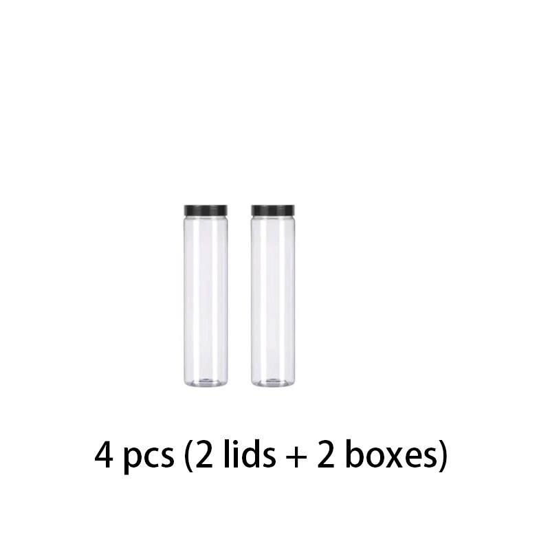 TEMU 2-pack Round Pasta Storage Jars Cookie Containers Tube Storage Containers Plastic Cookie Clips With Lid Sealed Pasta Transparent Cylinder Cookie