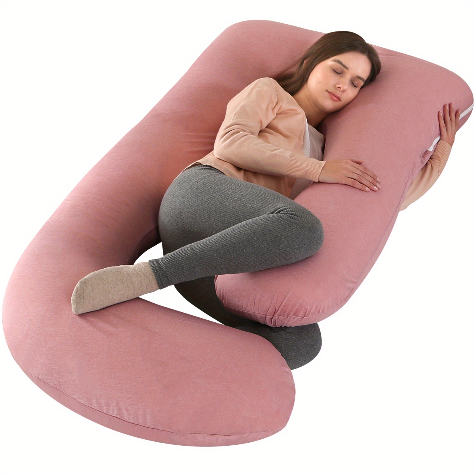 TEMU Oreiller de Maternité de J avec Effet Glacial - Oreiller de Ultra- pour un Sommeil Confortable, au Corps, Housse Amovible avec Fermeture Éclair,