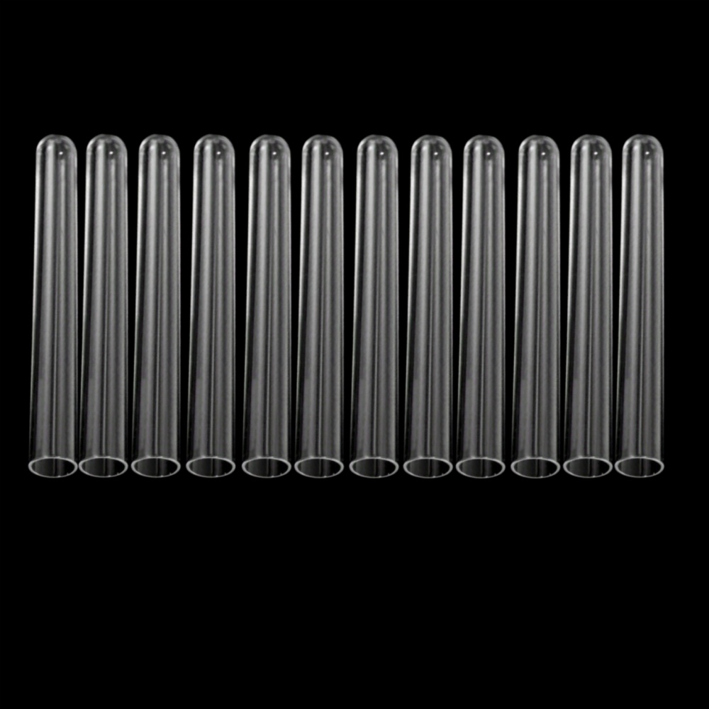 Image of 12pcs Of Transparent Hard Plastic Test Tubes With Round Bottom Design, Suitable For Scientific Experiments, Decorative Purposes, Plant Propagation, And As Festive Gifts