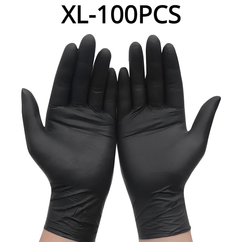 100pcs of black disposable nitrile gloves free and powder free ideal for tattooing   and salon cleaning disposable apparel