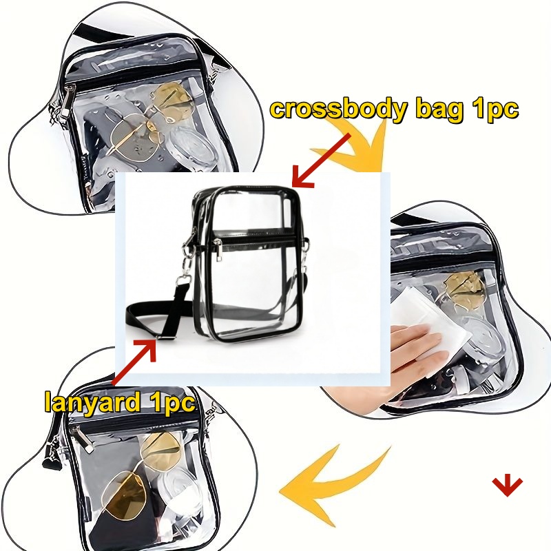 TEMU 2pcs Set - 1 Hanging Bag + 1 Lanyard, Handbag Storage Bag - Single-shoulder Bag With Adjustable Strap, Unisex, Safe And Convenient, Casual