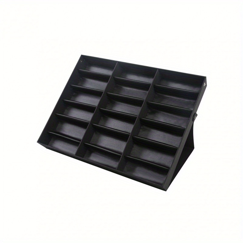 TEMU Eyeglass Storage Box 18grid Eyeglass Display Box Display Rack Storage Box Velvet Eyeglass Collection Display Rack Storage Box Jewelry Tray