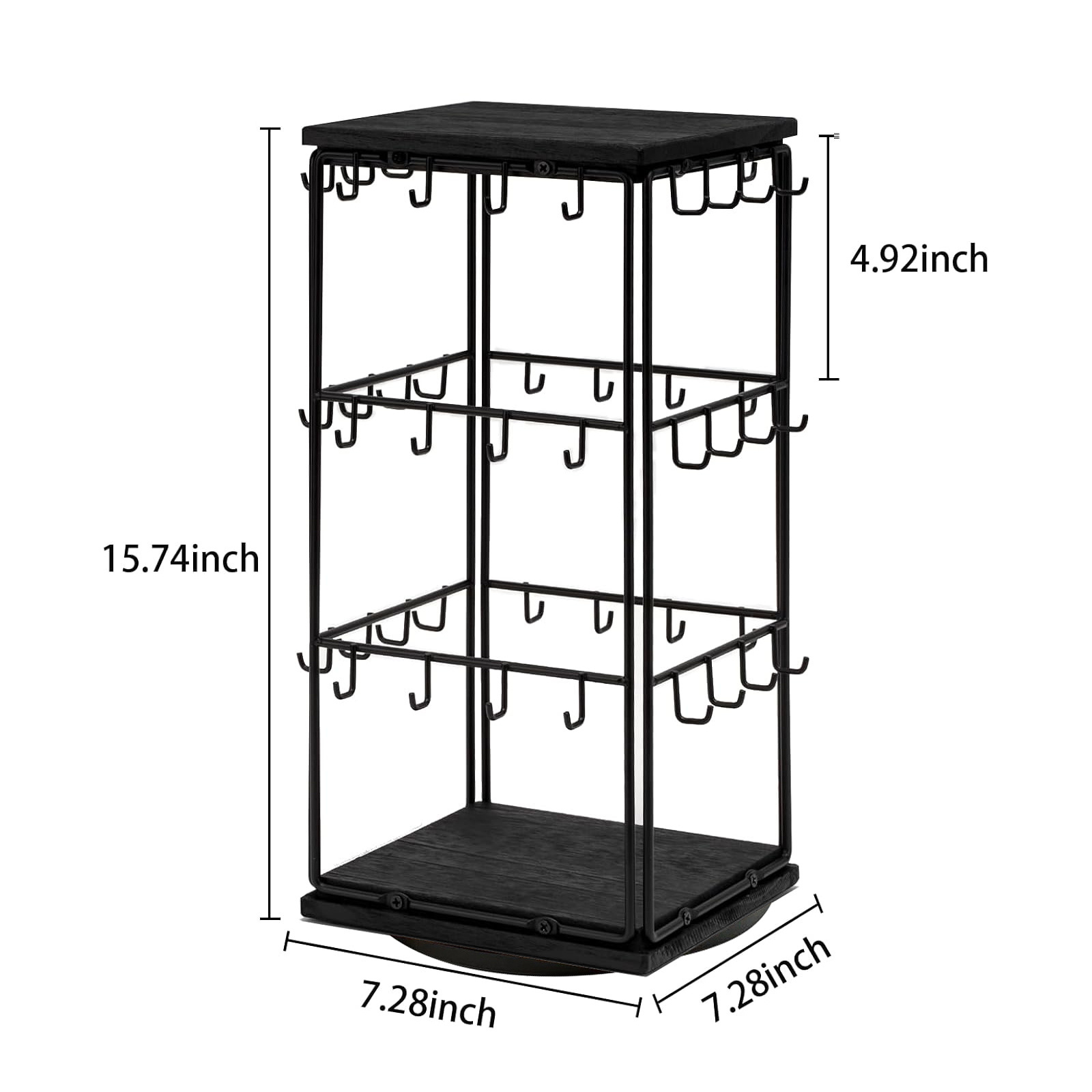 TEMU 360 Rotating Earring Display Stand 48 Hooks Jewelry Rack For Selling Earring Cards Bracelets Necklaces, Jewelry Towers