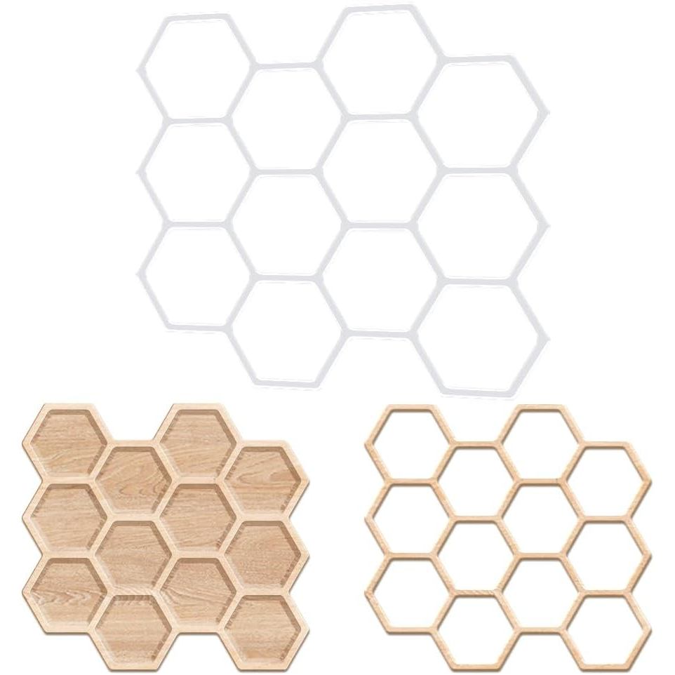 TEMU 1pc Honeycomb Router Template, Acrylic Transparent Storage Tray, Router Template Suitable For Work Drawings, Inlay Templates, Board Craft