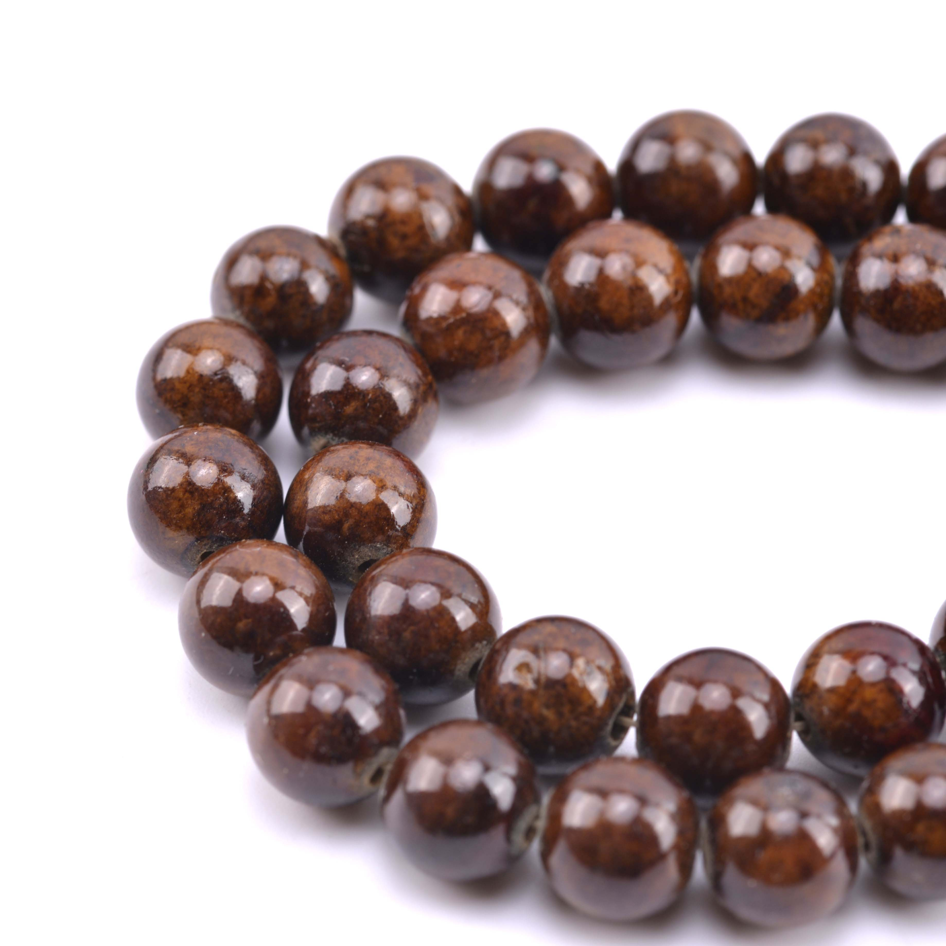 TEMU 88/60/44/36/28 Stück Natürliche Kaffeebraune Synthetische Edelstein-Runde Lose Perlen für Schmuckherstellung Armbänder Halsketten Ohrringe DIY