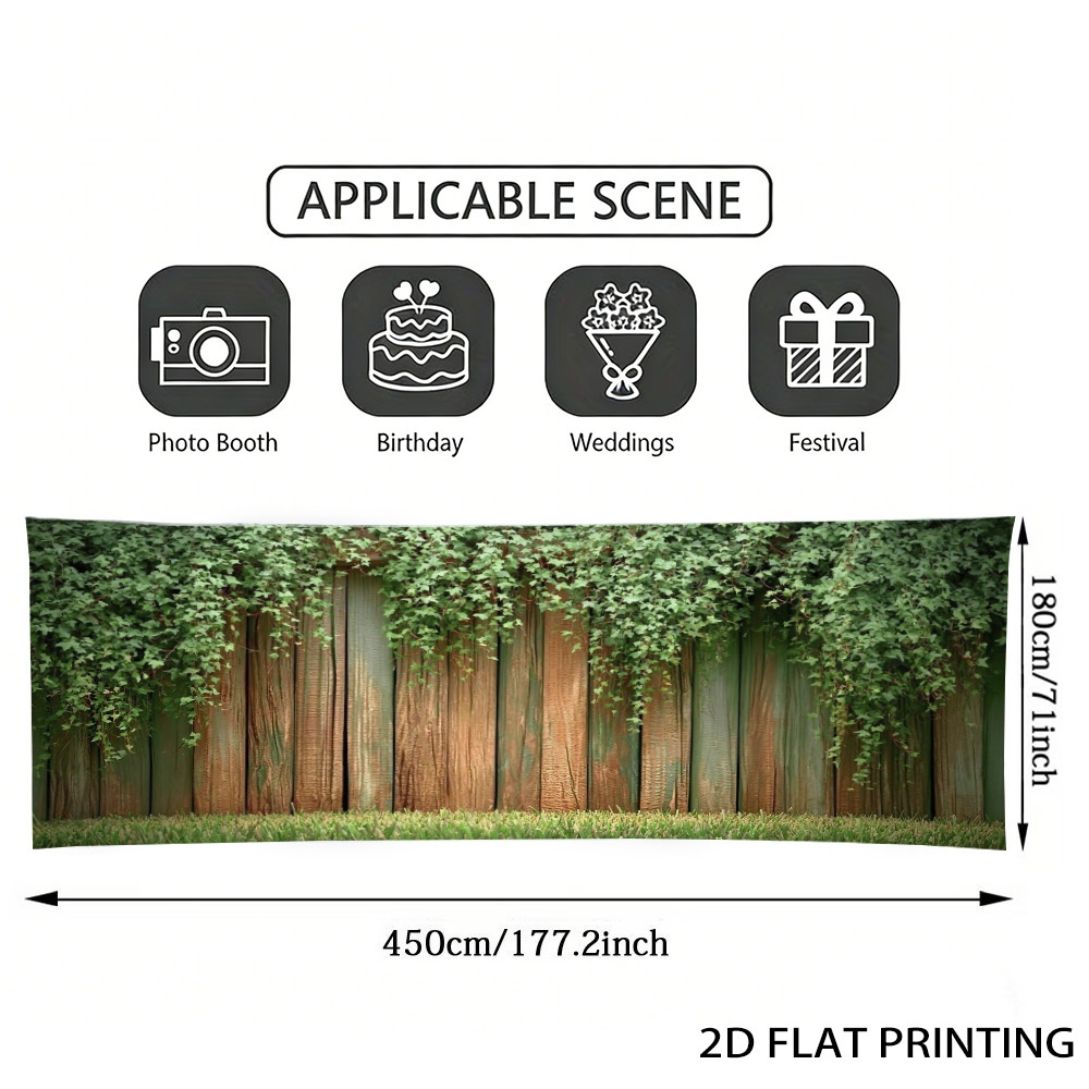 TEMU 1pc 1pcs Vines On Wood Fence Decoration Suitable For Decorative Fence Panel, Wedding & Garden Party Garland With Fixing Rope, Vine Banner For