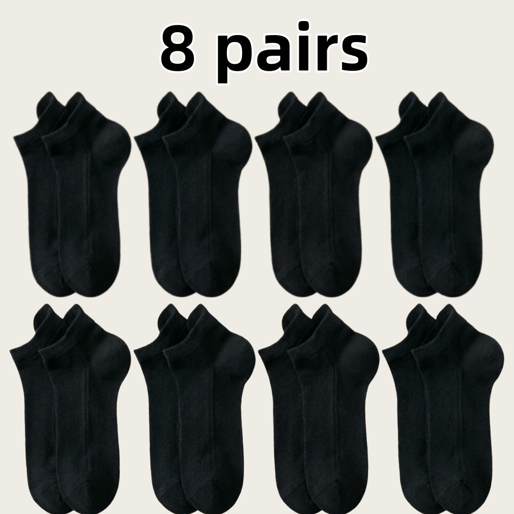 Image of 8-pair Women's Breathable Mesh Ankle Socks With - Lightweight Elastic Suitable For Sports, Office & Home Use, Solid Color Spring/summer -slip Socks For Sneakers, Slippers, Daily Wear (hand Wash Care)