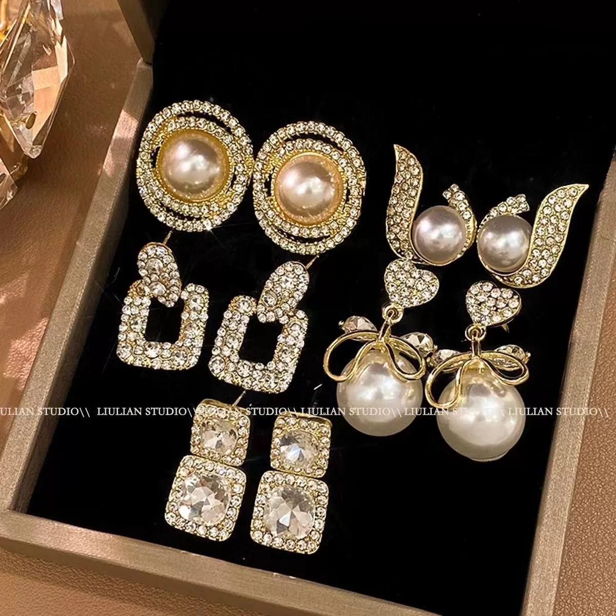12pcs High-End Imitation Pearl Earring Set