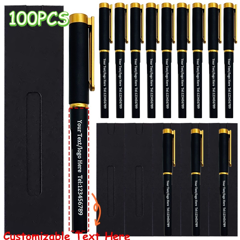 E-shop 50/100 Sets Professionelle Matte Kugelschreiber mit Logo-Anpassung und Papierhüllen - Sandgestrahlte Büro- und Werbegeschenke, High-End