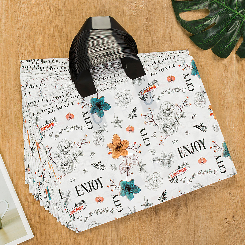 50pcs plastic bags (white, transparent) for grocery stores - Main Image