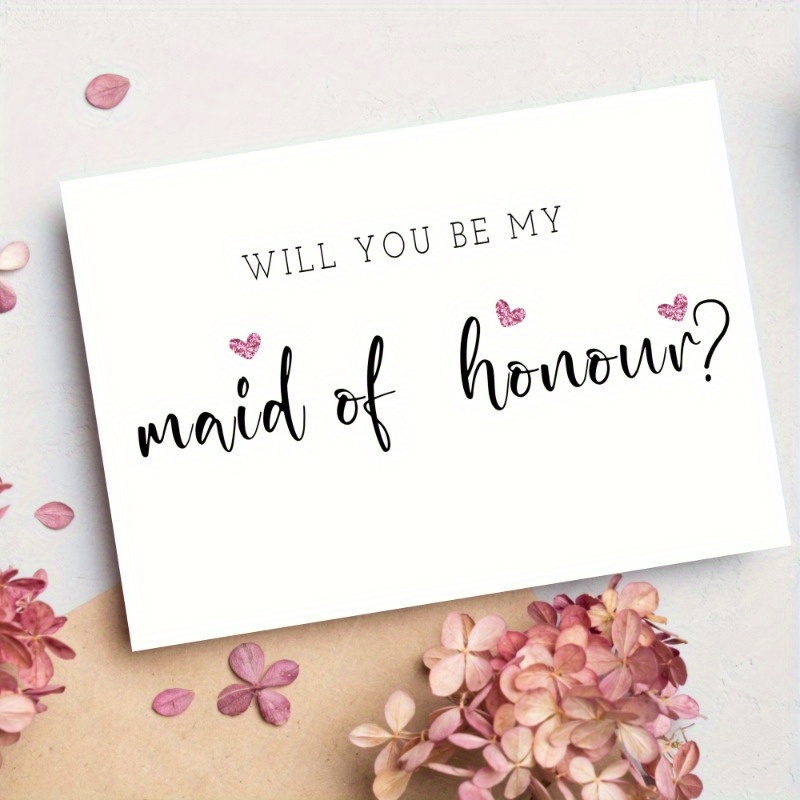 TEMU Elegant Wedding Bridesmaid Card With Envelope, Message For Best Friend, Special Occasion Keepsake For Ladies