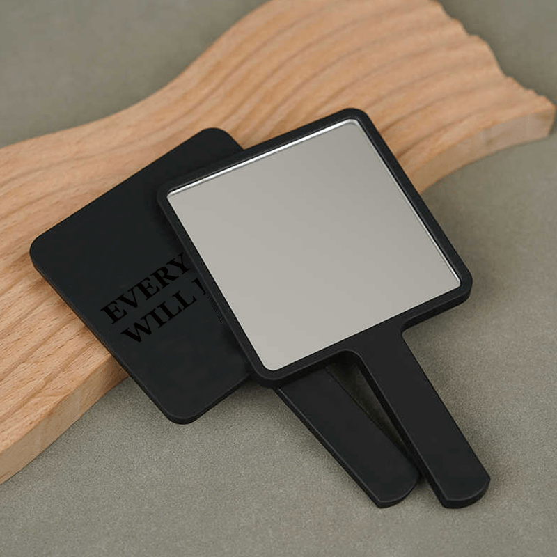 Portable Handheld Square Mini Mirror with Inspirational Quote