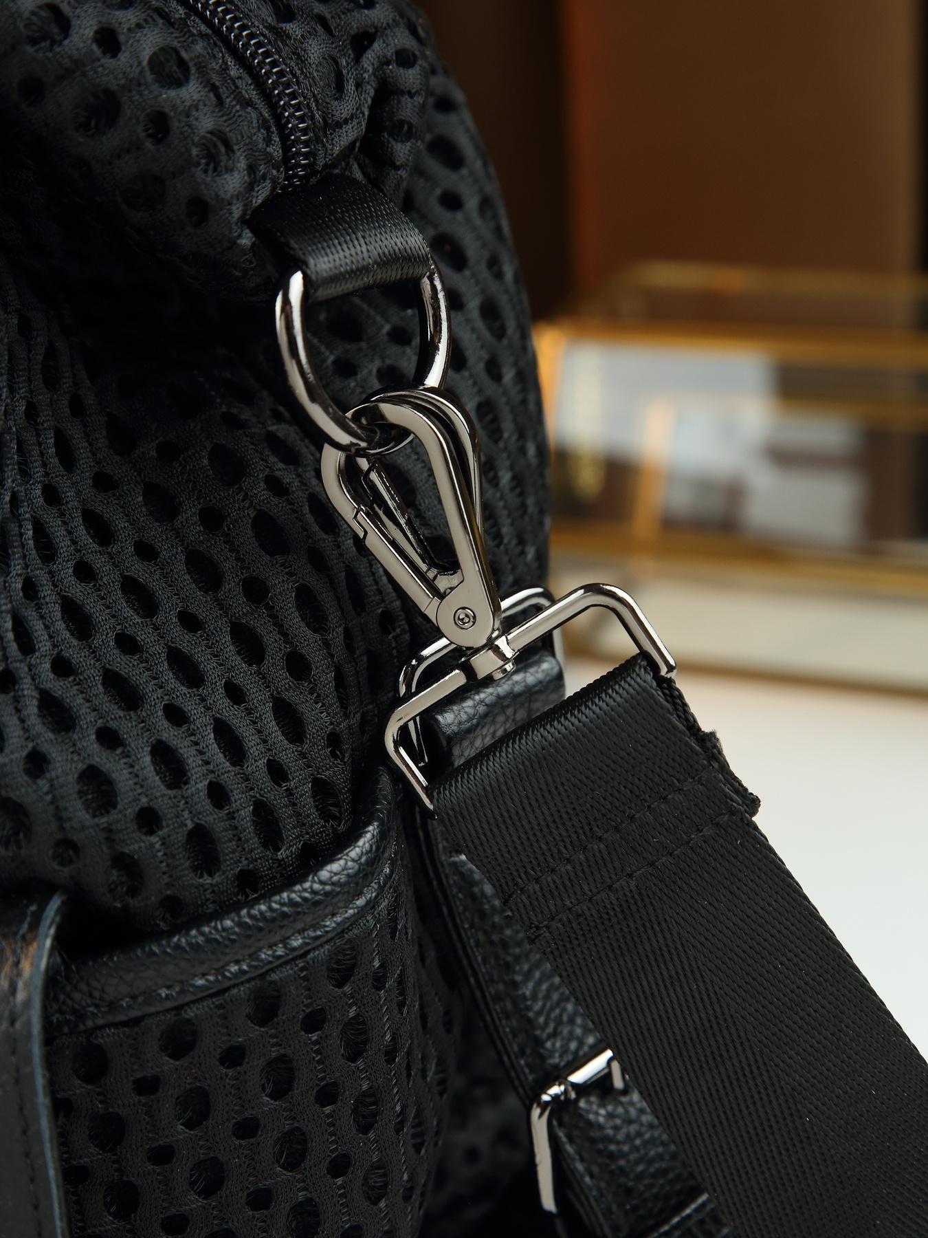 Nylon Tote Bag styled outdoors