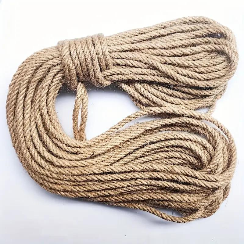TEMU Durable 6mm Thick Hemp Rope, 25 Meters In Length - Natural Sisal Rope, Suitable For Cat Scratching Boards, Cat Scratching Posts, Diy Crafts,