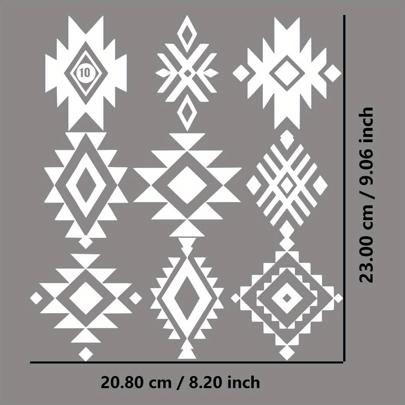 TEMU 5pcs Set Geometric Pattern, Ethnic Style Heat Transfer Iron-on Applique - Iron-on Stickers Suitable For Sweatshirts, Backpacks, Jeans, Canvas