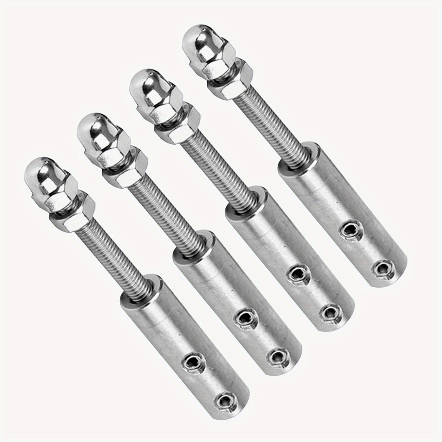 TEMU Lot de 4 embouts de câble métallique (embouts à de 4 mm) Tendeurs de câble métallique (matériau en acier inoxydable, pour la fixation et la