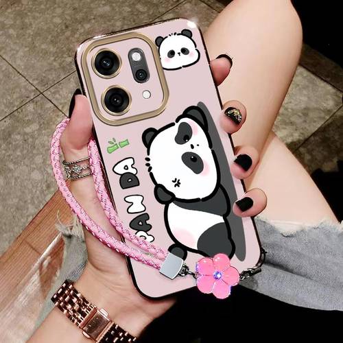 phone case reno 14 pro phone casesangry panda with lanyard pattern casual ready comfortable feel suitable for oppo reno 14 pro case with new model