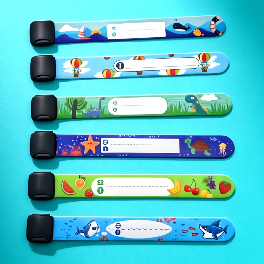 Image of New Reusable Colorful Write-on Anti-lost Wristband Set| Adjustable Safety Bracelets| Family Outdoor Events, Camping& Theme Park