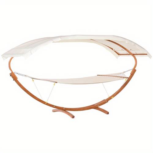 outdoor hammock with stand and accories heavy duty wooden frame extra large sun shade canopy indoor outside boho style nap bed white