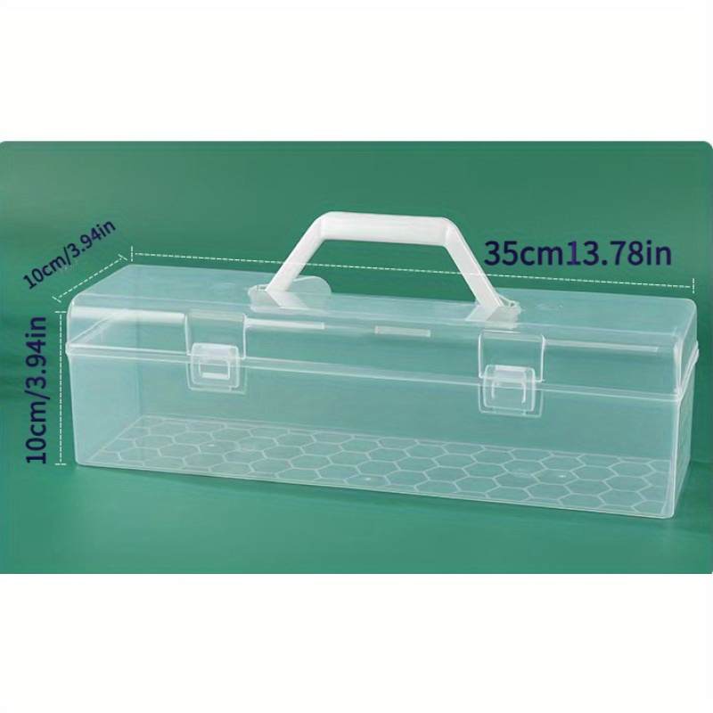 TEMU Multifunctional Transparent Plastic Acrylic Paint Storage Box, Suitable For Barrel Acrylic Paints, Craft Watercolor Pencils, Tools, And Brush