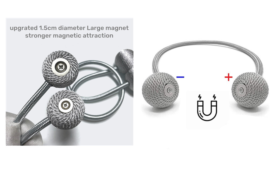 Set of 4 Elegant And Modern Magnetic Curtain Tiebacks, Perfect for Holding Curtains in Place. Ideal for Enhancing The Decor of Offices, Bedrooms, And Living Rooms
