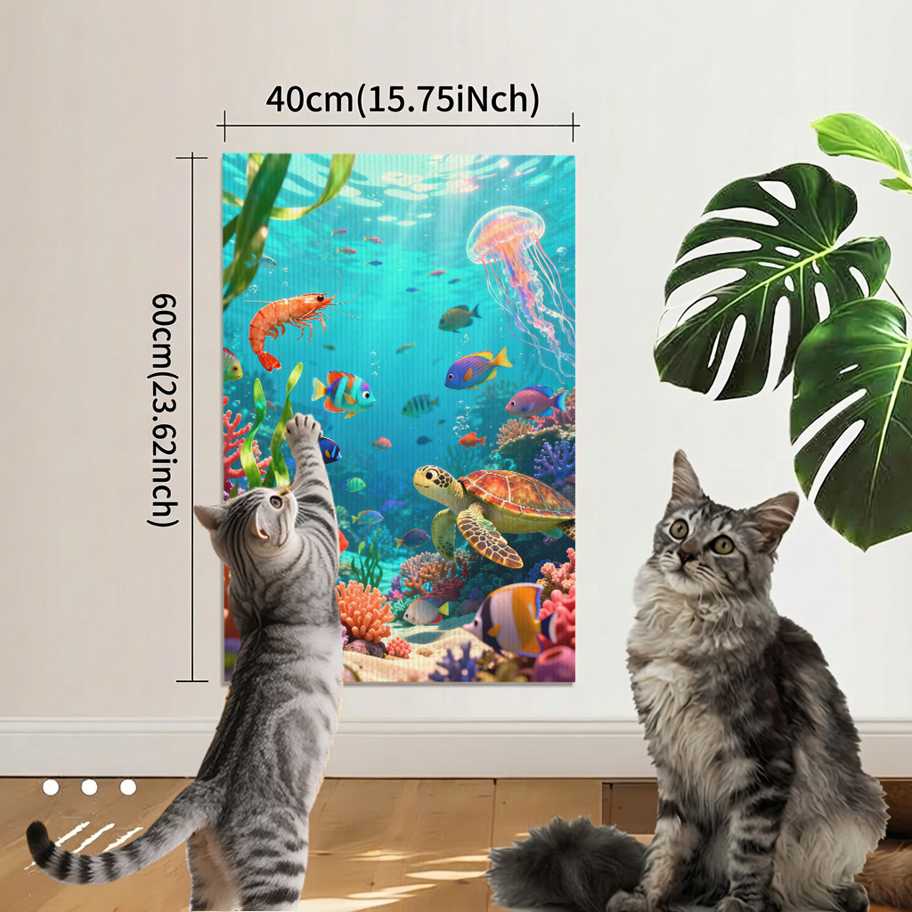 TEMU Griffoir interactif pour chat avec auto-adhésive, tapis d'escalade durable adapté aux murs intérieurs et aux canapés, un jouet pour que fassent