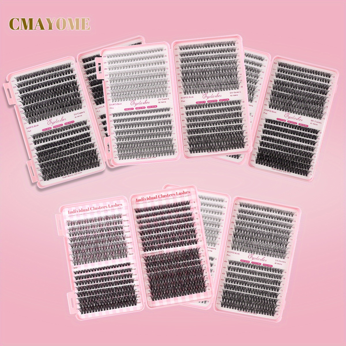 

Diy Fluffy Eyelash Extensions Kit - Lengths 10-18mm, Volume Lashes In 4 Density Styles (10d+20d/30d+40d/50d+60d/80d+100d), - & Reusable, D-