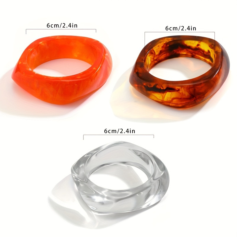 Vintage Bohemian Orange Brown Bracelets Set