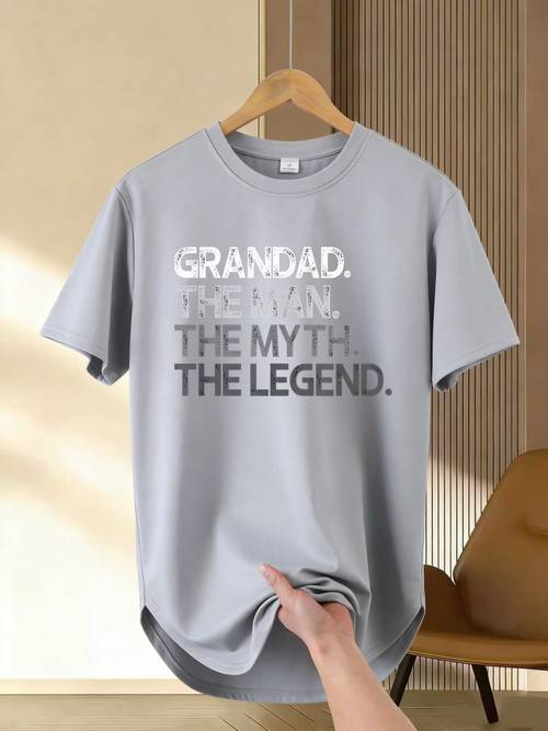 mens grandad myth legend crew neck t shirt and comfortable 100 polyester fit short sleeve summer shirt inspirational t shirt