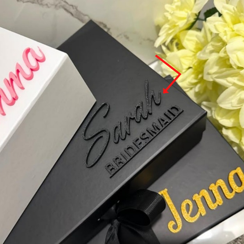 TEMU Cadeau voor Haar/Hem Gepersonaliseerde Custom Magnetische Geschenkdoos met 3D Acryl Naam - Gepersonaliseerde Huwelijksaanzoek, Bruidsmeisjes- en