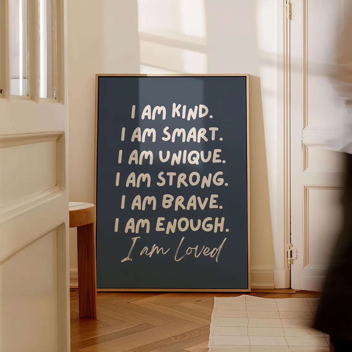 TEMU 2d Flat, 2d Flat, Wall Art, Quots Poster, I Am Kind, , Affirmation Wall Art, , Room Wall Art, Boys Wall Art, Boys Bedroom, Suitable For Living