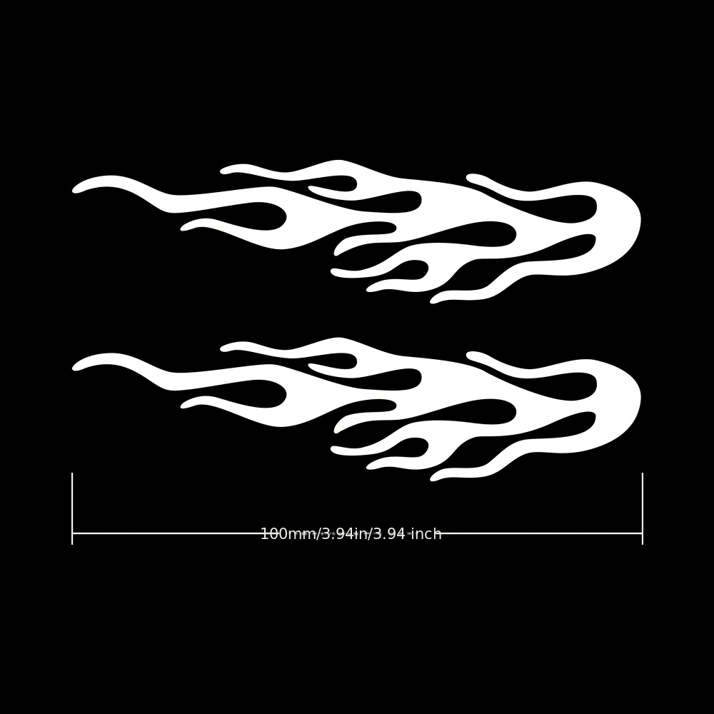 TEMU Motorcycle Sticker Flame Design Reflective Waterproof Vinyl Decal For Fuel Tank Helmet Night Safety 2d Flat Sticker Vinyl
