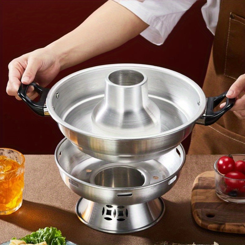 aluminum hot pot set portable easy clean no electricity needed food contact safe with ideal for family   outdoor camping details 1