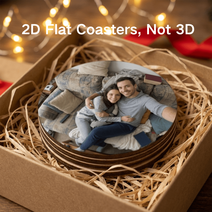 TEMU 4pcs/6pcs Personalized Photo Coasters With Your Own Pictures - Custom Round Wooden Drink Coaster Pads Suitable For Home, Office, Parties, Photo