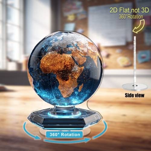 2d flat surface 2d flat printing featuring a rotatable acrylic desktop ornament showcasing a floating luminous with exquisite enhancing the ambiance of home office or as a unique gift for travelers
